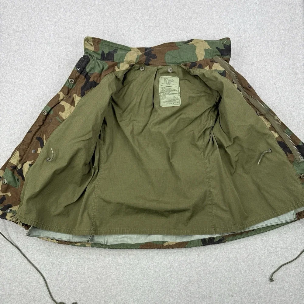 Alpha Industries Military Jacket Mens Small Woodland Camo M65 Field US Army 80s‎